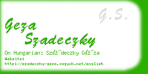 geza szadeczky business card